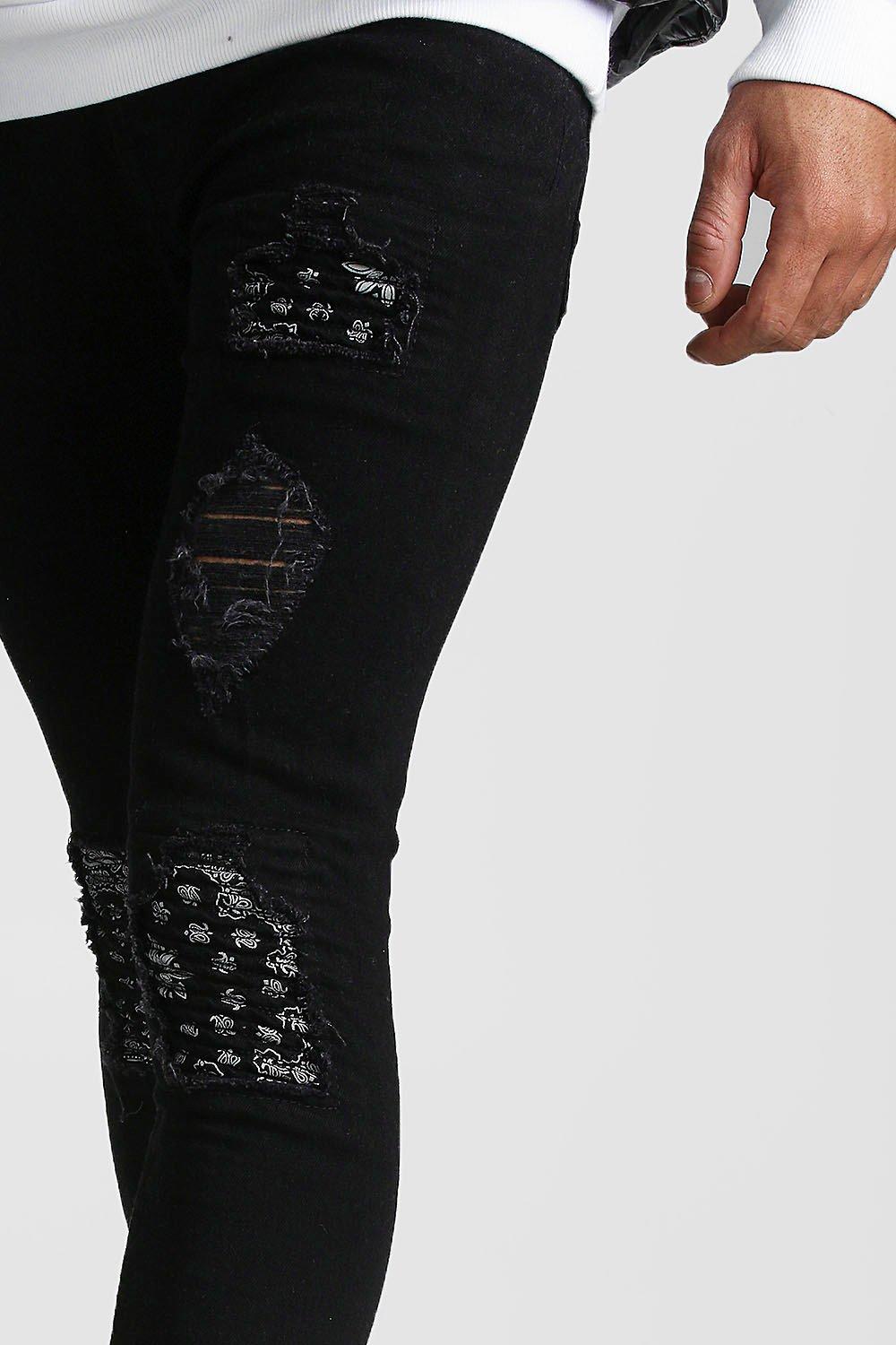 bandana print jeans mens